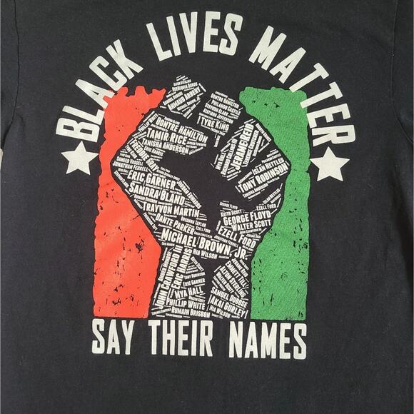 Black Lives Matter Symbol Say Their Names Graphic Tee Medium - Picture 3 of 10